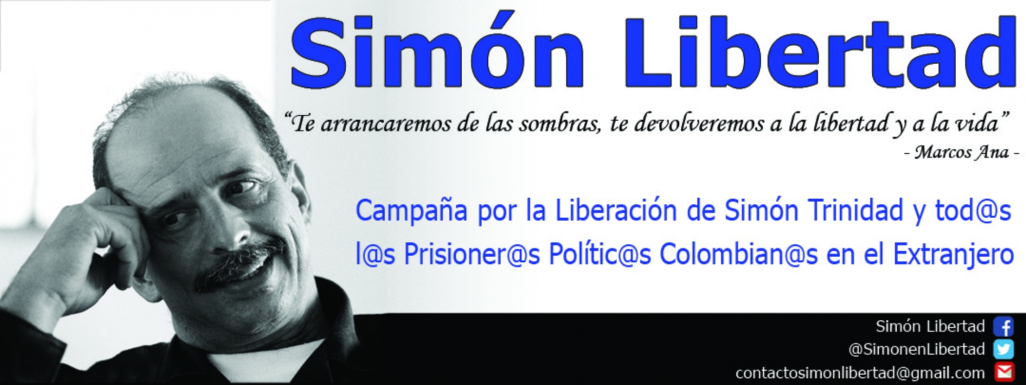 Banner de la campaña de Simón Trinidad